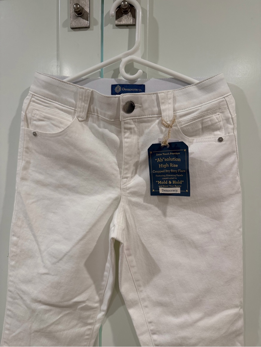 “Ab”solution® High Rise Cropped Die Cut Hem Itty Bitty Flare Pants